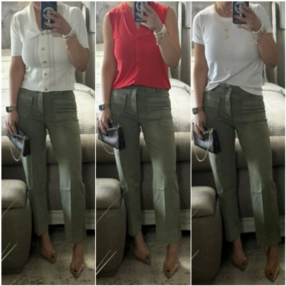 New๐ฉท Effortlessly Cool Olive Green Wide Leg Pants - Picture 1 of 9